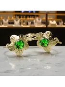 Винтаж Серьги Изумруд 14-кв Желтое золото vec028y